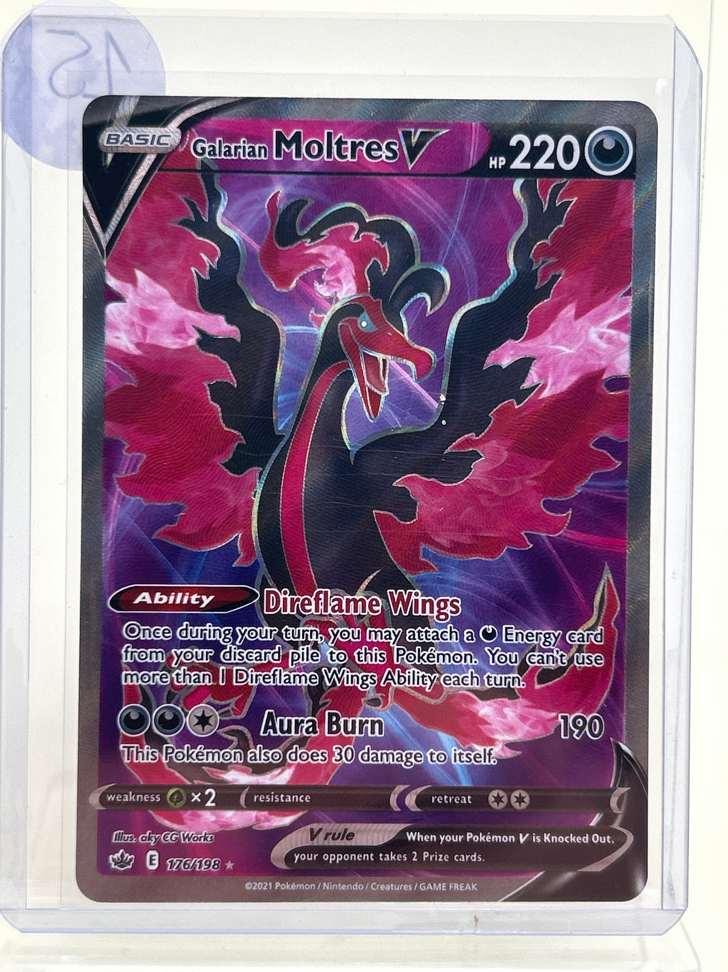 Pokémon TCG Chilling Reign Galarian Moltres V 176 English