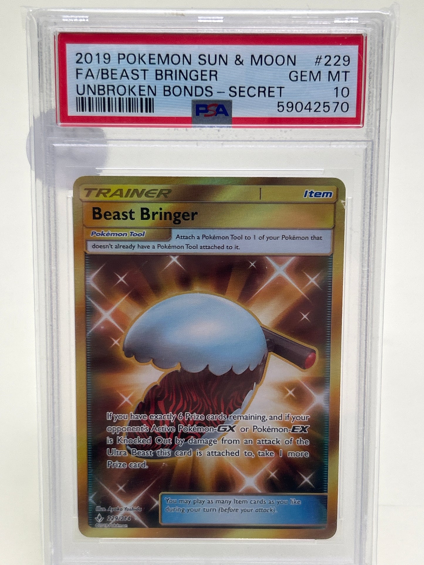 Pokémon TCG Unbroken Bonds Beast Bringer 229/214 English PSA 10 GEM MT