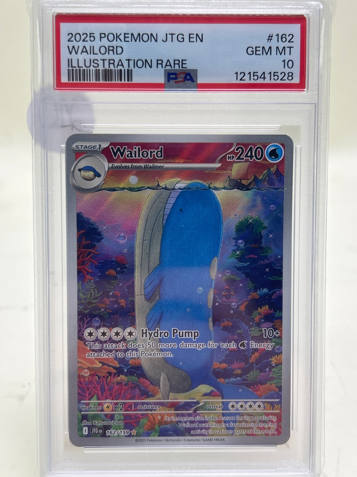 Pokémon TCG Journey Together Wailord 162 English PSA 10 GEM MT