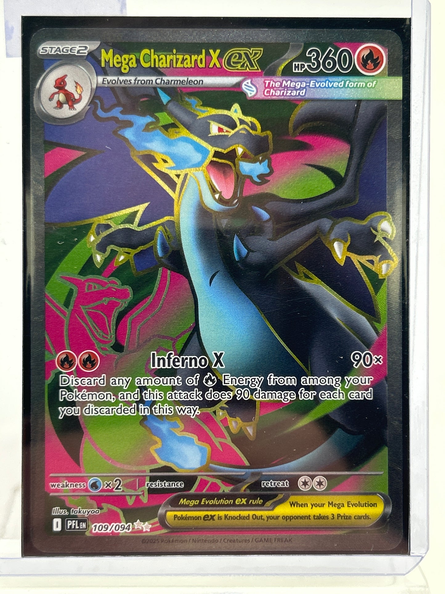 Pokémon TCG Phantasmal Flames Mega charizard X Ex 109/094 English