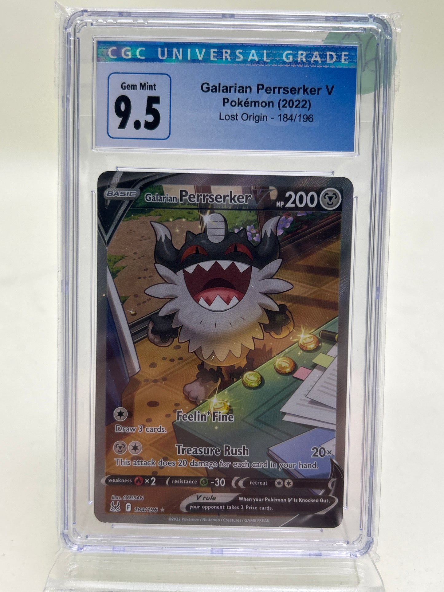 Pokémon TCG Sword & Shield - Lost Origin Galarian Perrserker V 184/196 CGC 9.5