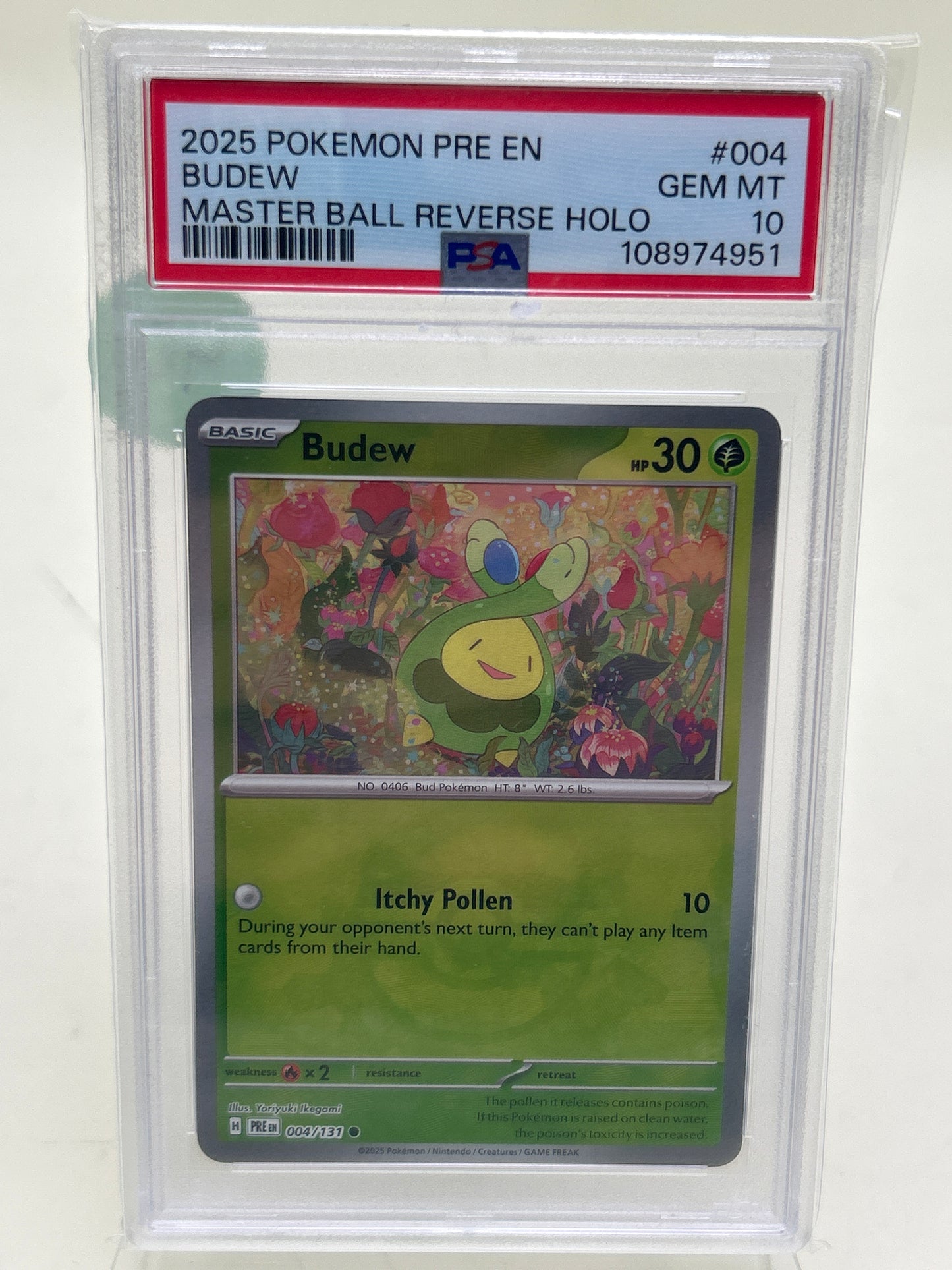 Pokémon TCG Prismatic Evolutions Budew 004/131 English PSA 10