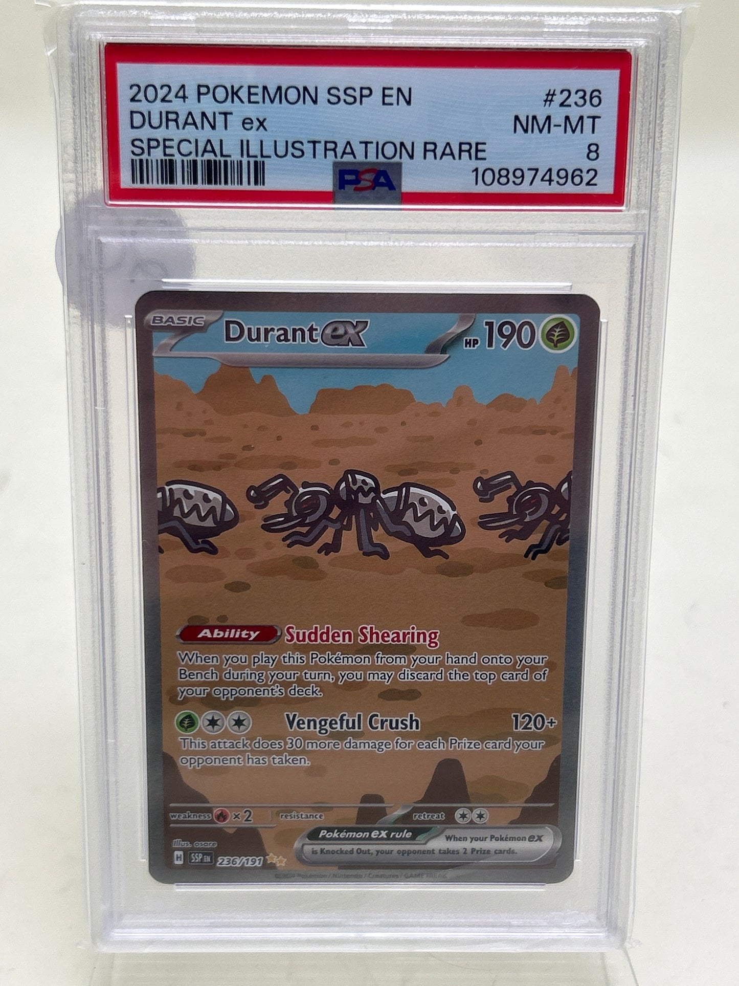 Pokémon TCG Surging Sparks Durant Ex 236 English PSA 8