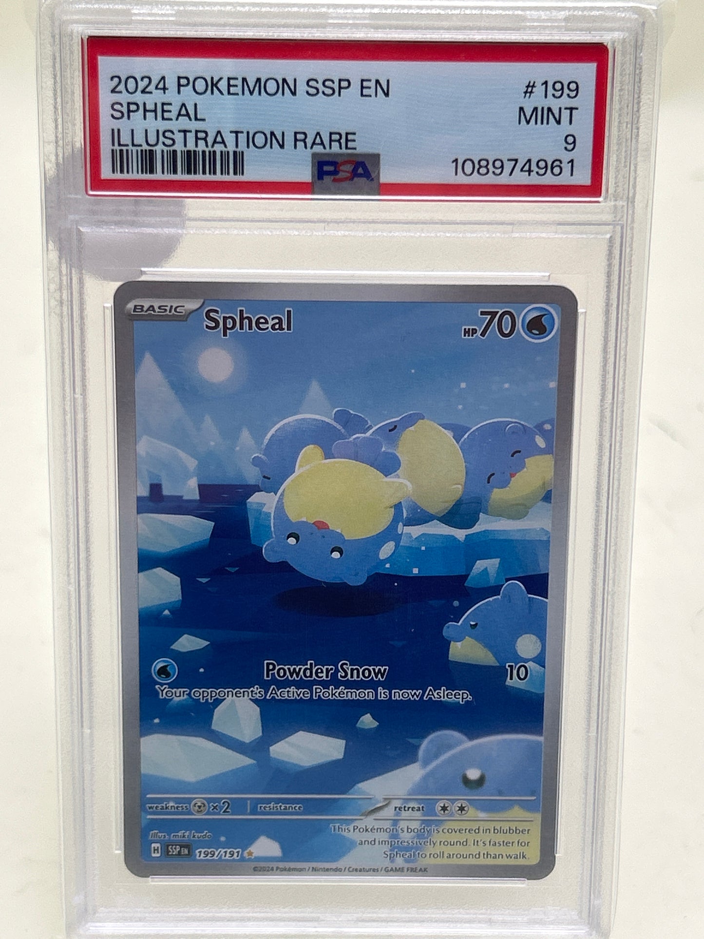 Pokémon TCG Surging Sparks Spheal 199 PSA 9 English PSA 9 Mint