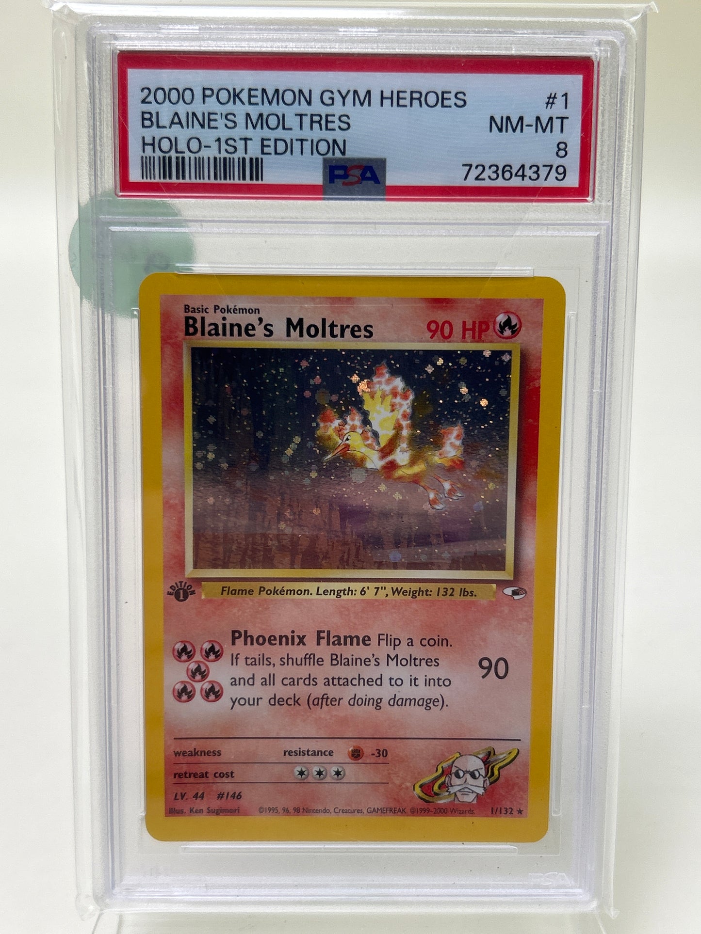 Pokémon TCG Pokemon Gym Heroes Blaines Moltres 1/132 Holo 1st Edition