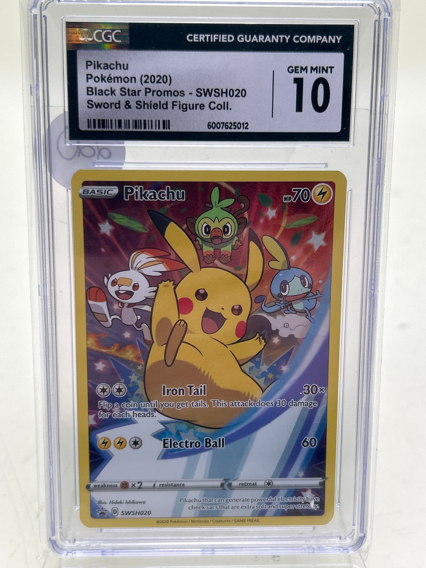 Pokémon TCG Sword & Shield Pikachu SWSH020 English CGC 10 GEM MT