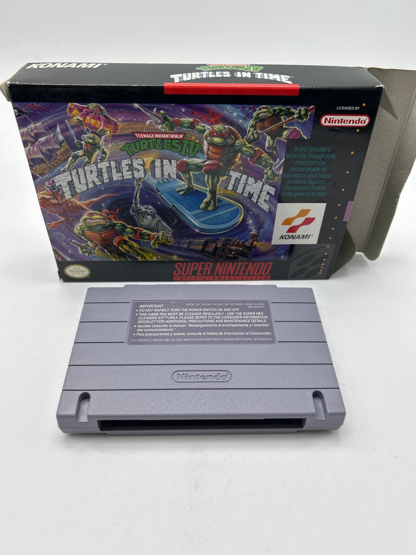 Teenage Mutant Ninja Turtles IV Turtles in Time (Super Nintendo SNES, 1992) CIB