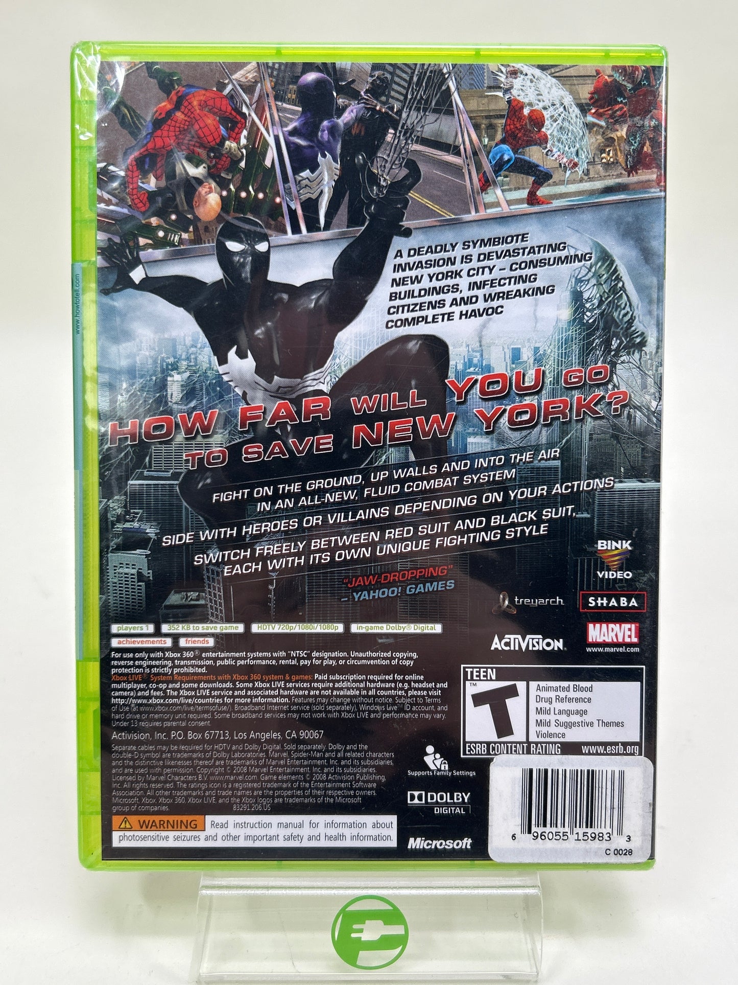 New Spiderman Web of Shadows (Microsoft Xbox 360, 2008)