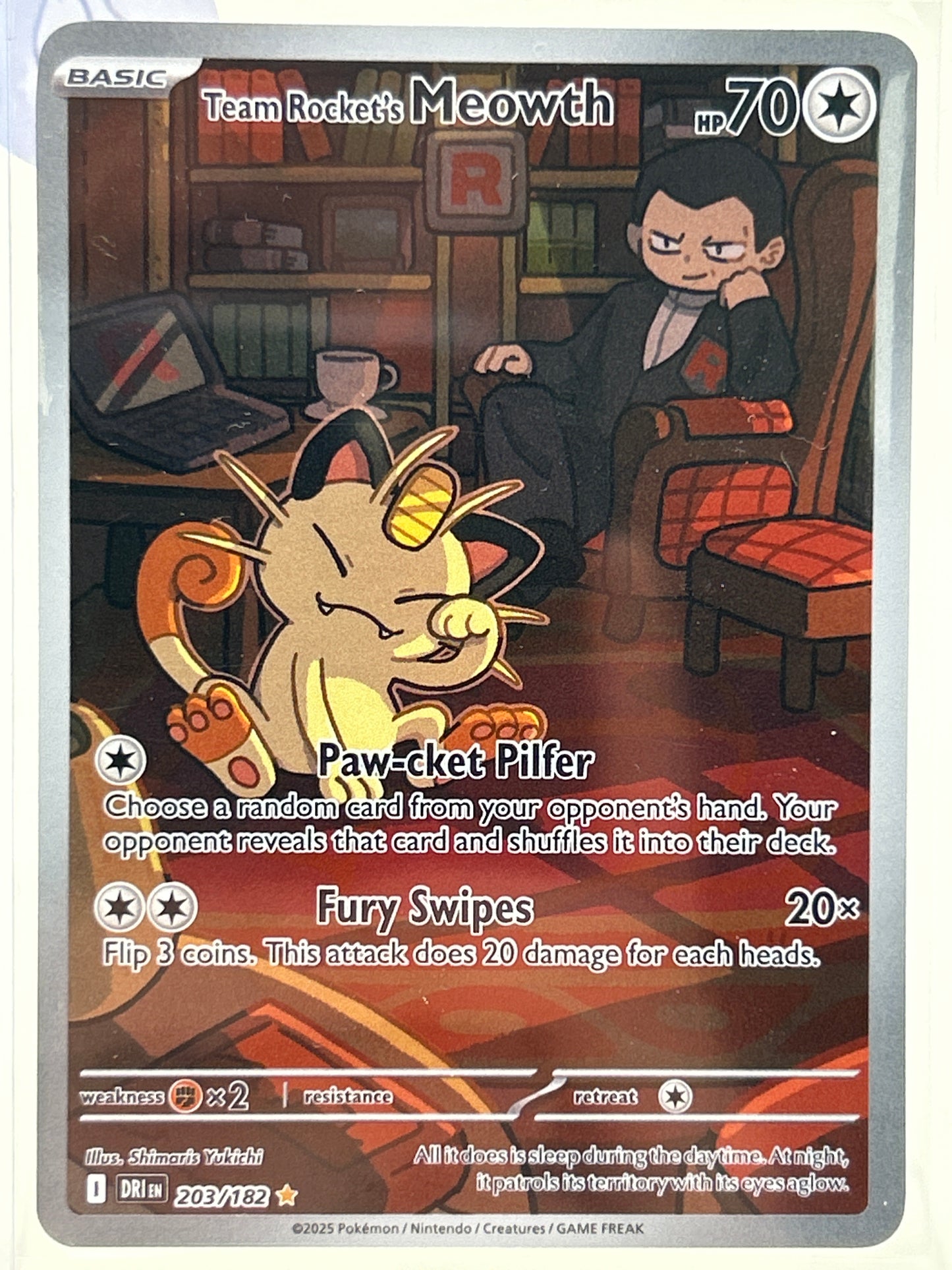 Pokémon TCG Destined Rivals Team Rocket's Meowth 203/182 English
