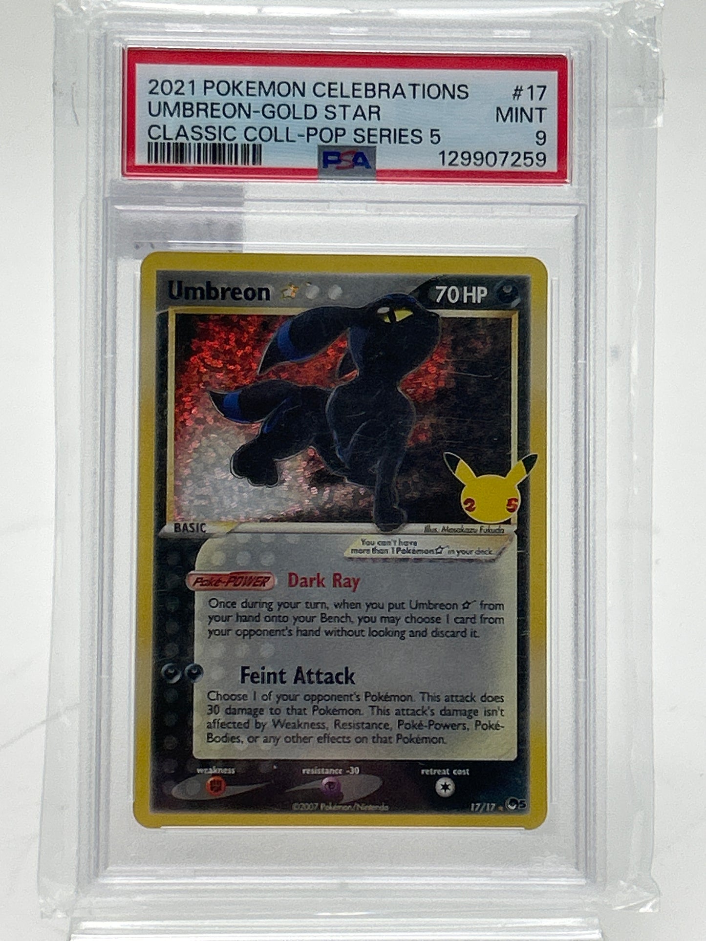 Pokémon TCG Celebrations Umbreon 17 English PSA 9 Mint