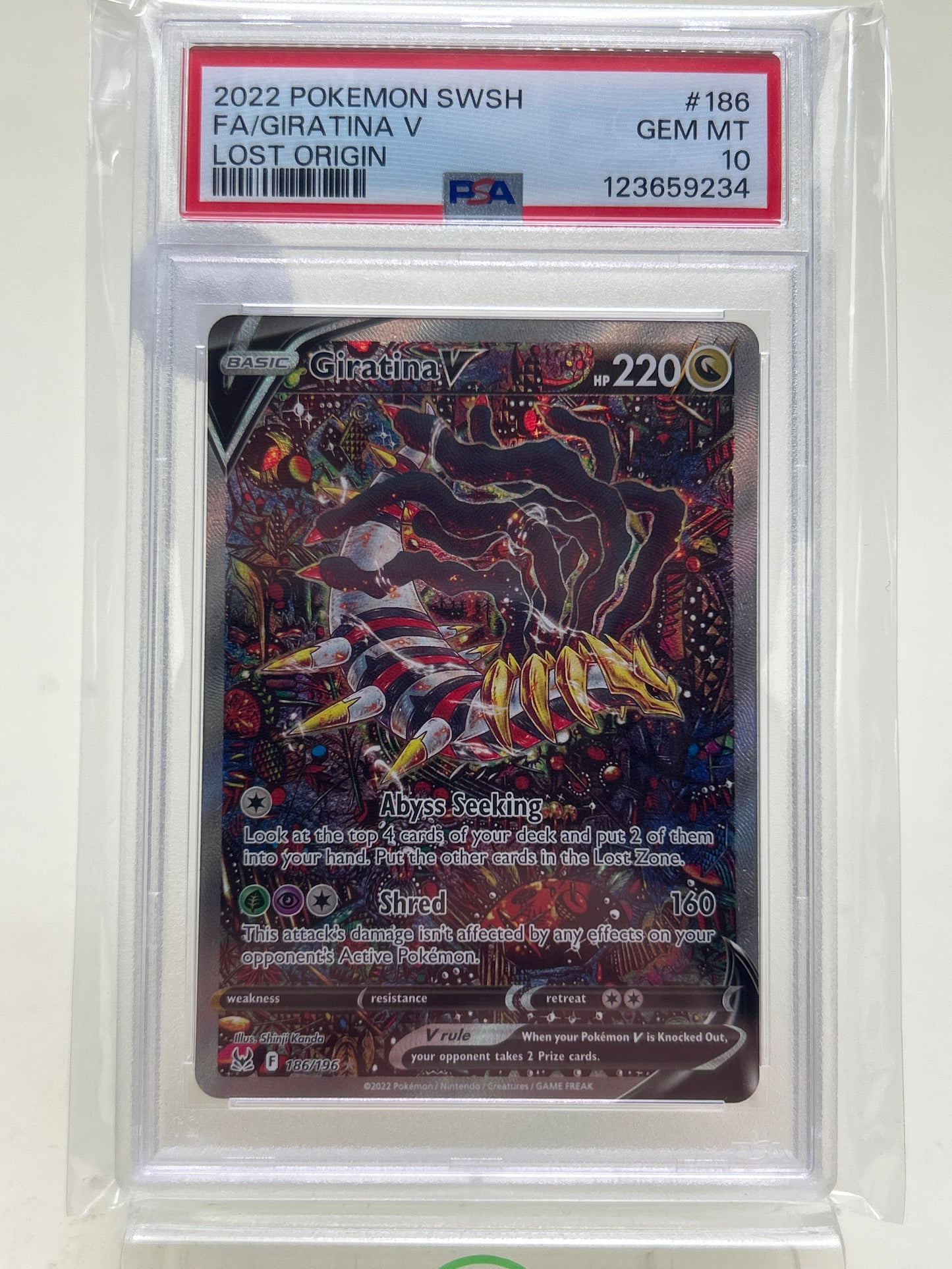 Pokémon TCG Lost Origin Giratina V 186 English PSA 10 GEM MT