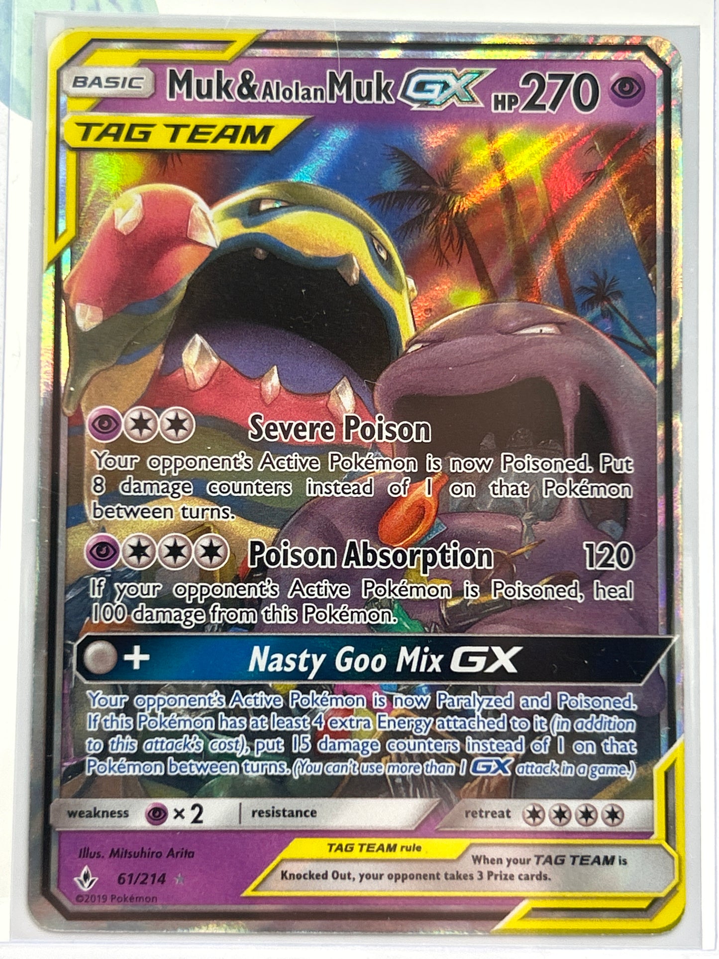 Pokémon TCG Unbroken Bonds Muk & Alolan Muk gx 61 English