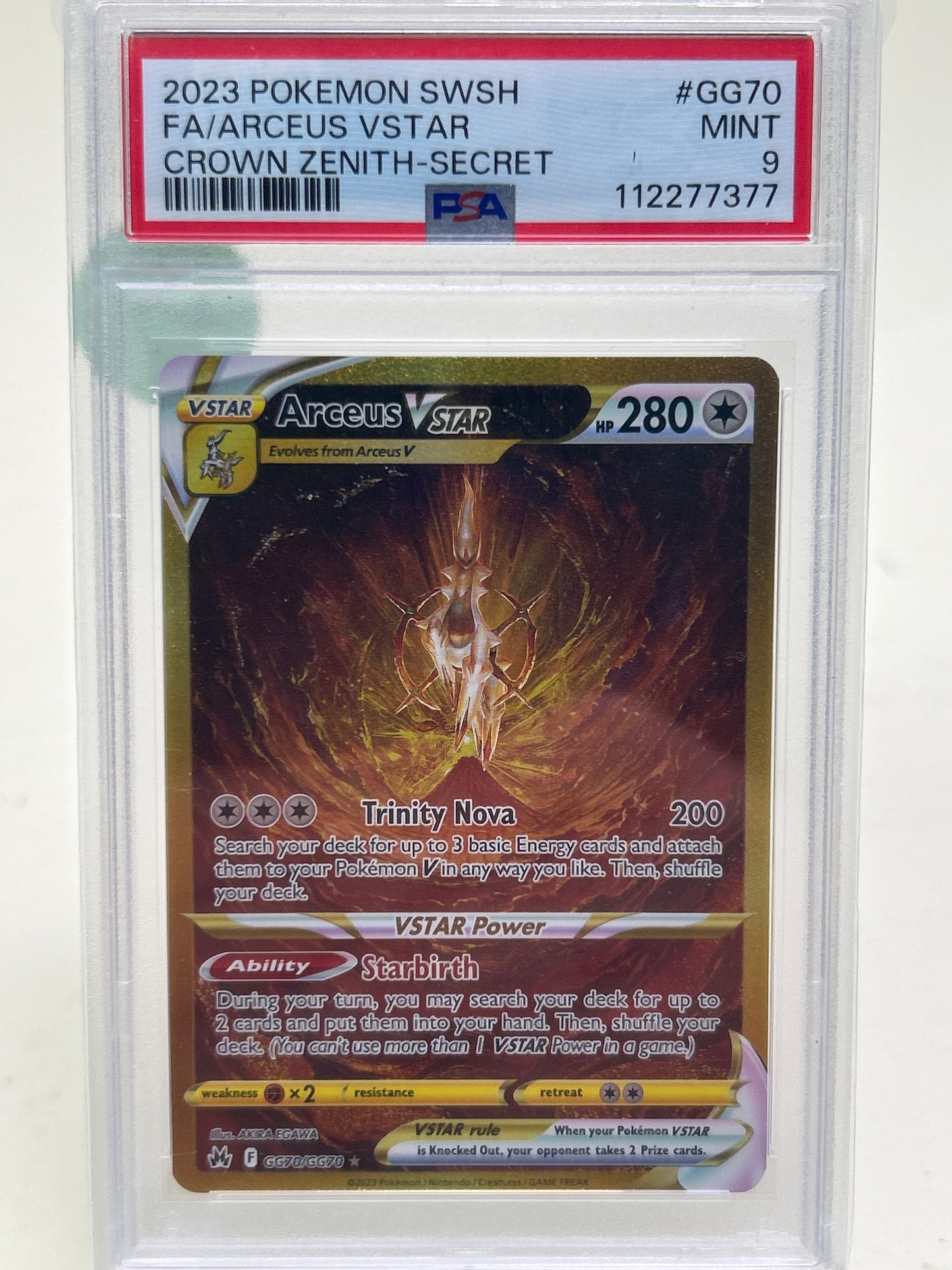 Pokémon TCG Crown Zenith Arceus VStar GG70/GG70 English PSA 9 MINT