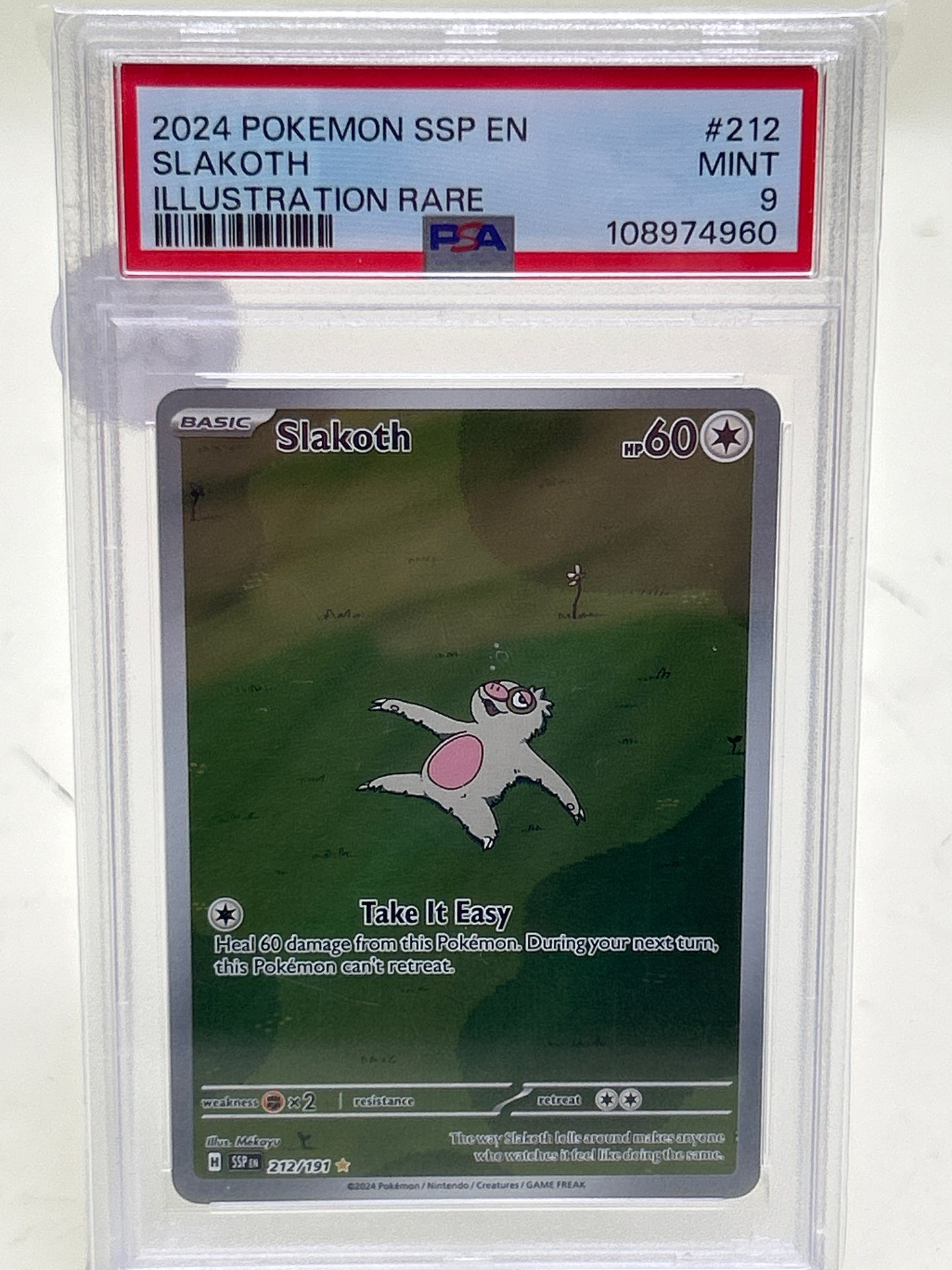 Pokémon TCG Surging Sparks Slakoth 212 PSA 9 English