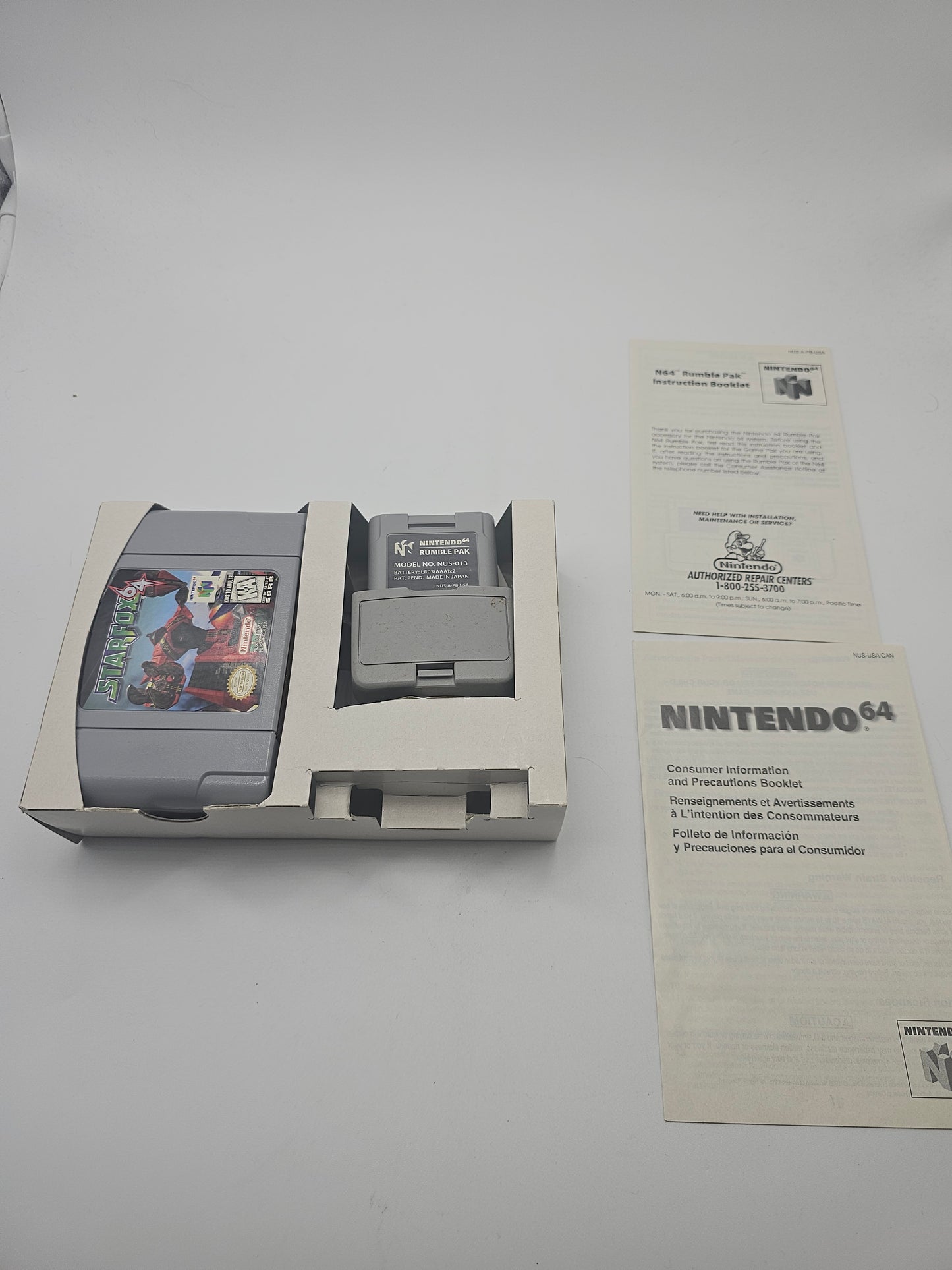 Star Fox 64 (Nintendo 64 N64, 1997) With Rumble Pak