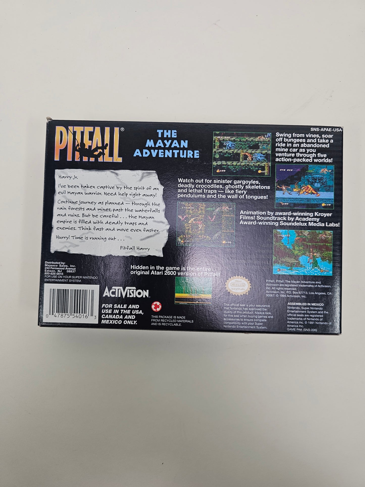 Pitfall Mayan Adventure (Super Nintendo SNES, 1994)