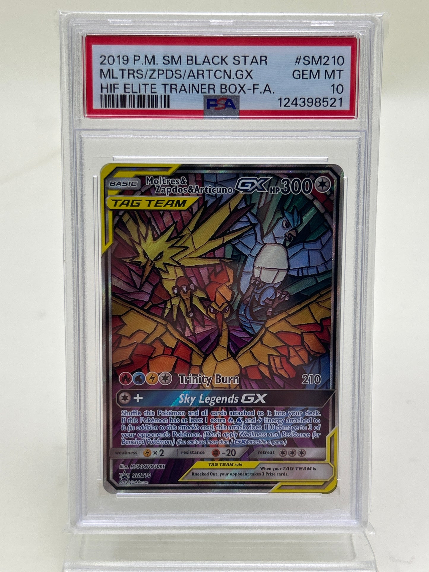 Pokémon TCG Hidden Fates Moltres & Zapdos & Articuno SM210 English PSA 10