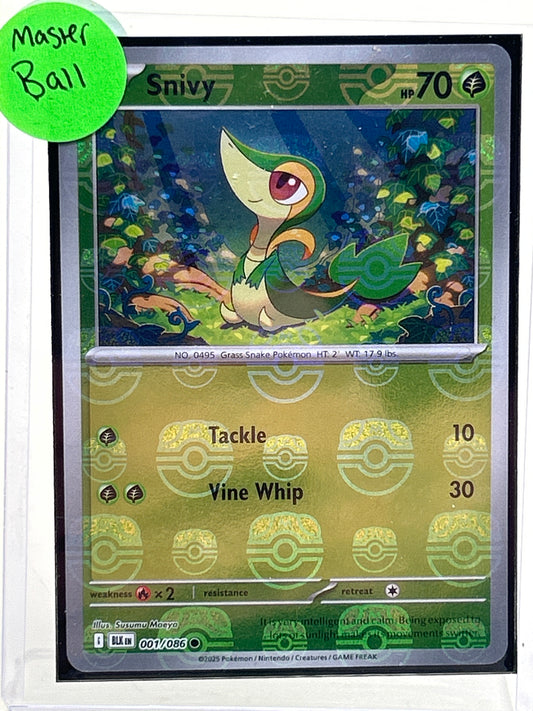 Pokémon TCG Black Bolt Snivy Master Ball 001/086 English