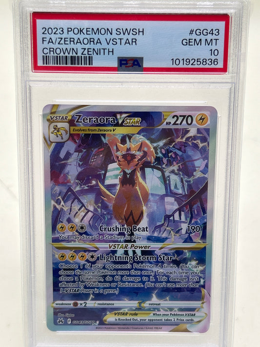 Pokémon TCG Crown Zenith Zeraora Vstar GG43/GG70 English PSA 10 GEM MT