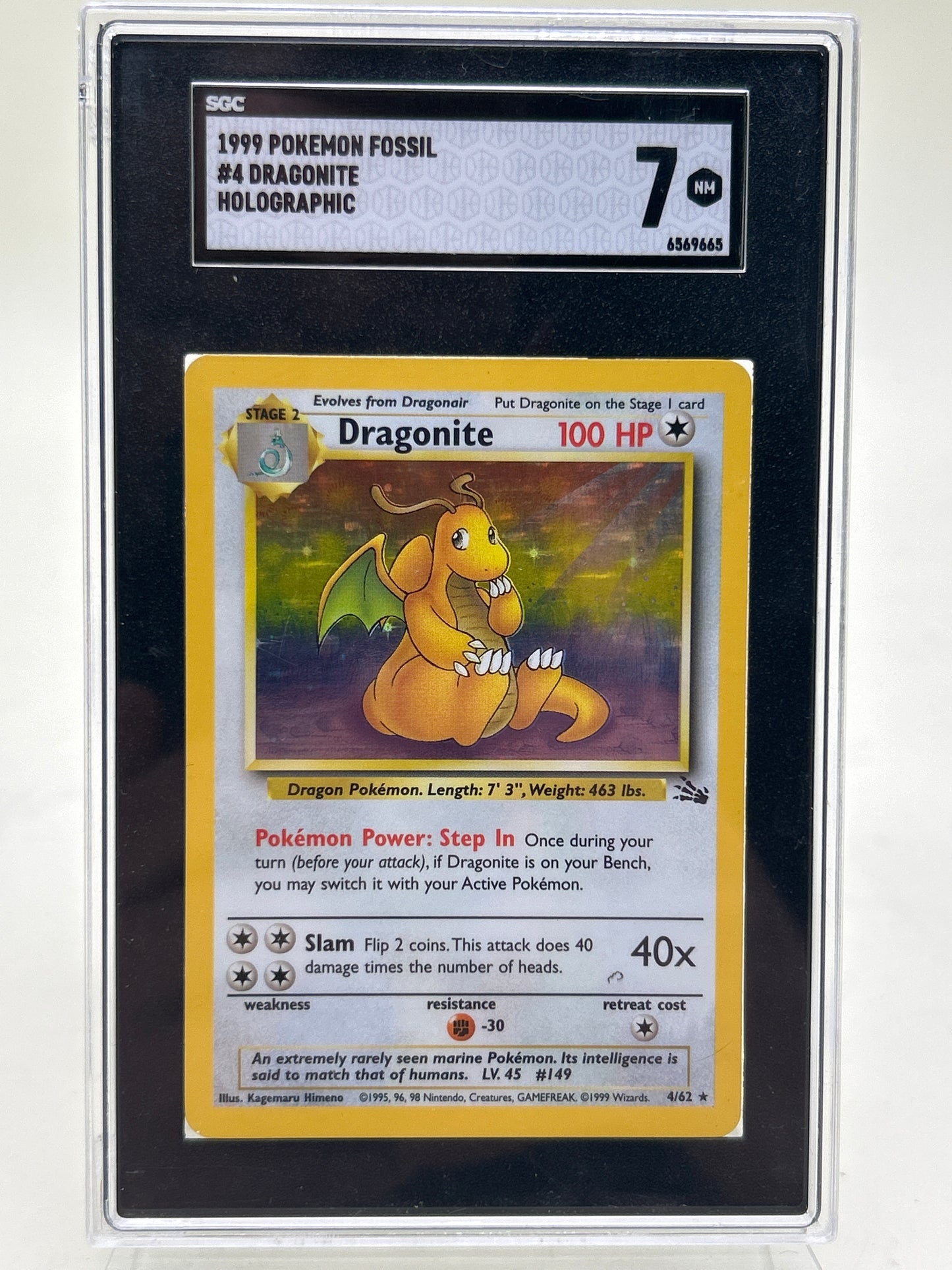 Pokémon TCG Pokemon Fossil Dragonite Holographic 4/62 English SGC 7