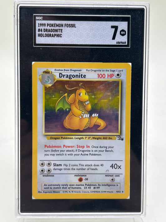 Pokémon TCG Pokemon Fossil Dragonite Holographic 4/62 English SGC 7