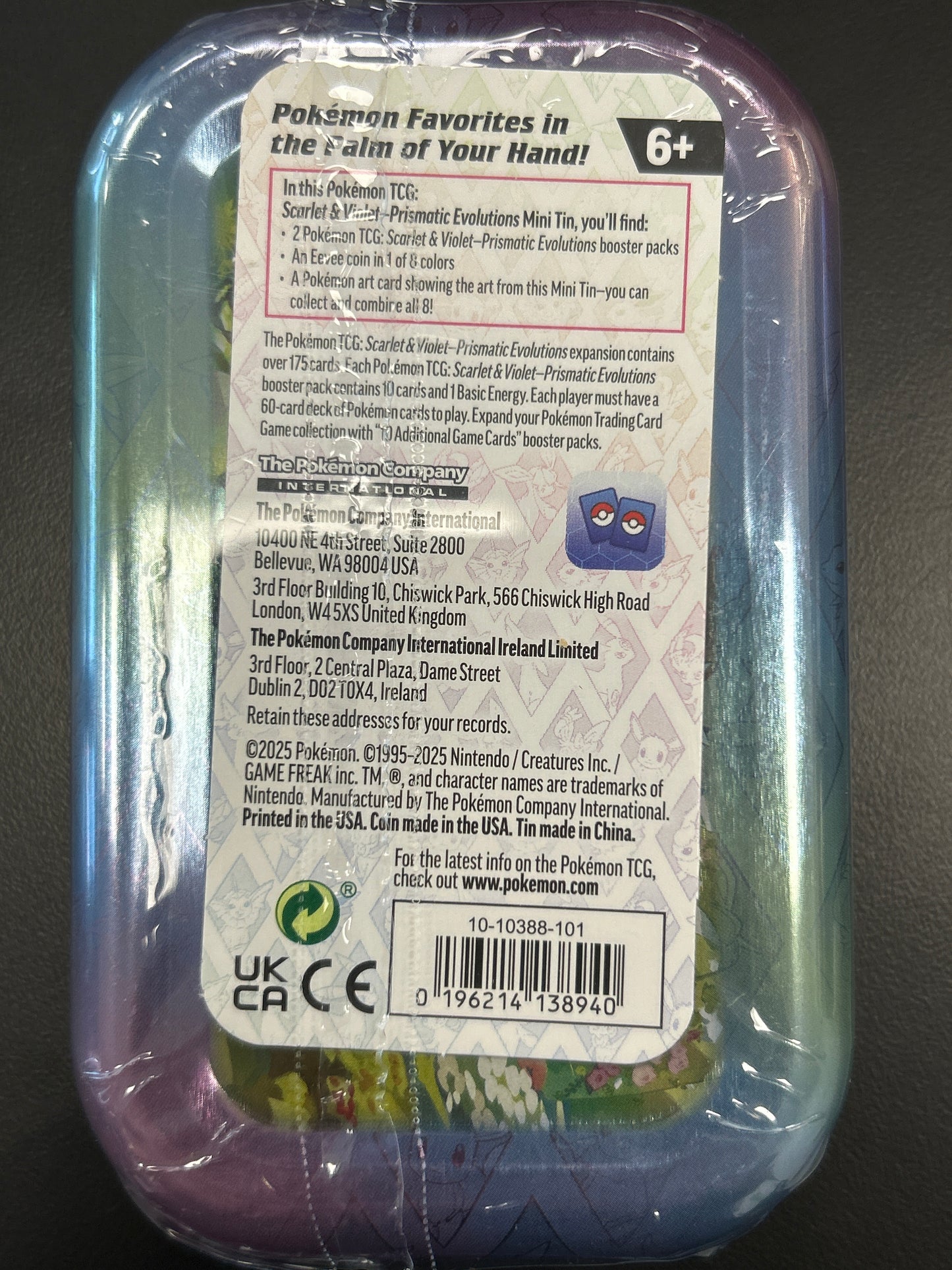 New Pokémon TCG Pokémon TCG Prismatic Evolutions Mini Tin