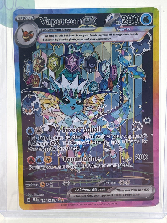 Pokémon TCG Prismatic Evolutions Vaporeon EX 149/131 English