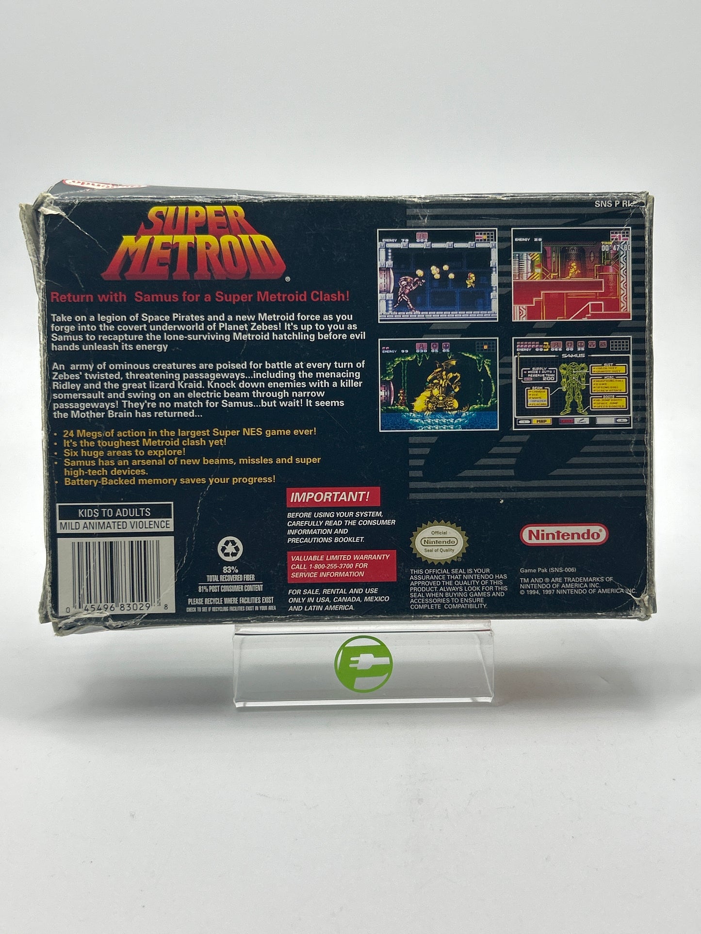 Super Metroid [Player's Choice] (Super Nintendo SNES, 1995) CIB