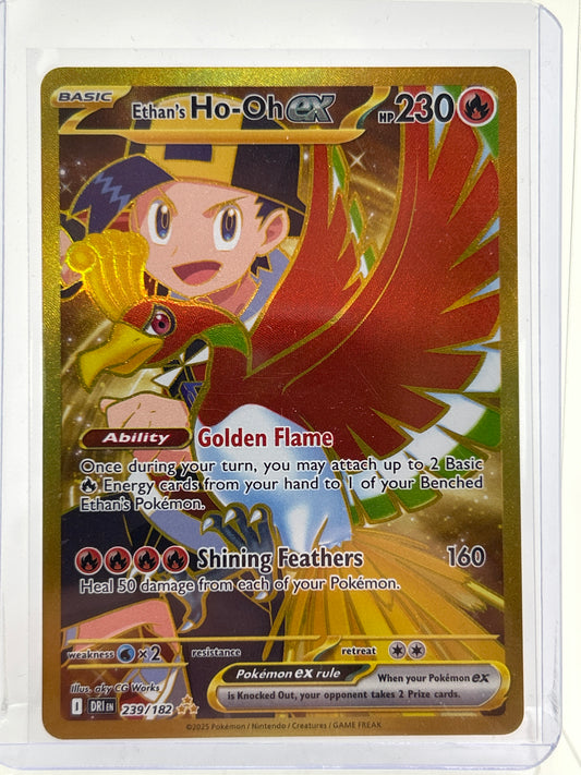 Pokémon TCG Destined Rivals Ethan's Ho-Oh Ex 239/182 Gold English