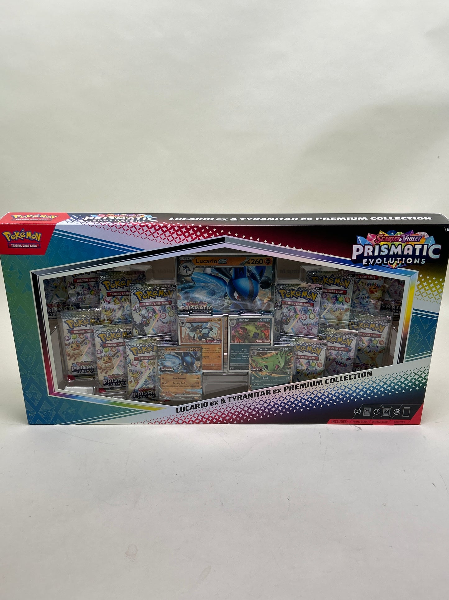 Pokémon Prismatic Evolutions Lucario EX & Tyranitar EX Premium Collection Box