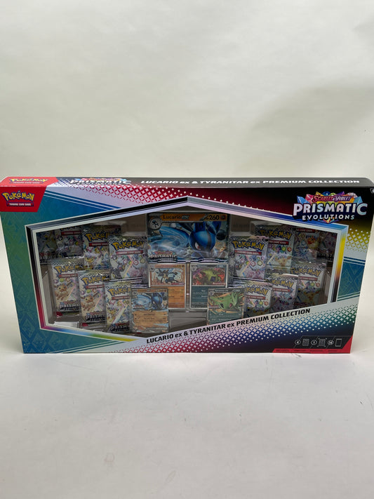 Pokémon Prismatic Evolutions Lucario EX & Tyranitar EX Premium Collection Box