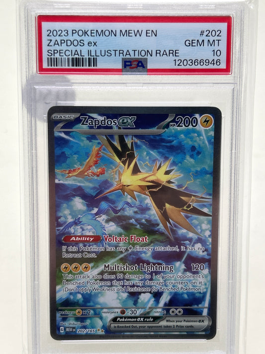 Pokémon TCG 151 Zapdos EX 202 English PSA 10 GEM MT