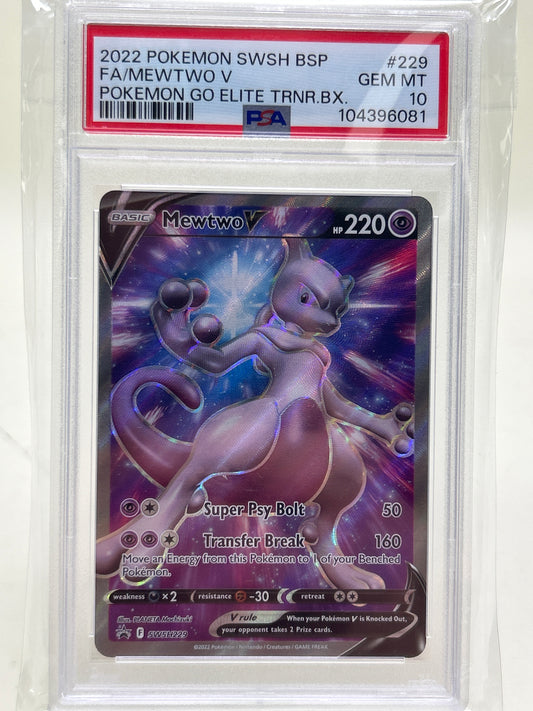 Pokémon TCG Pokémon Go Mewtwo V SWSH 229 PSA 10 English PSA 10 Gem MT