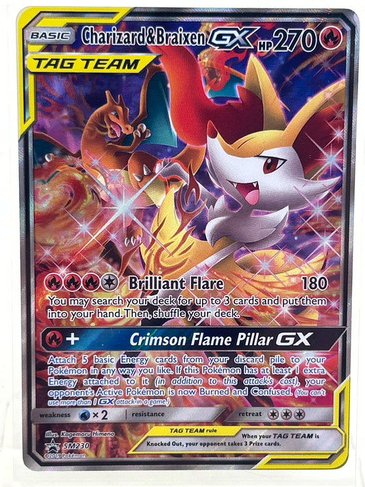 Pokémon TCG Sun & Moon Charizard & Braixen GX SM230 English