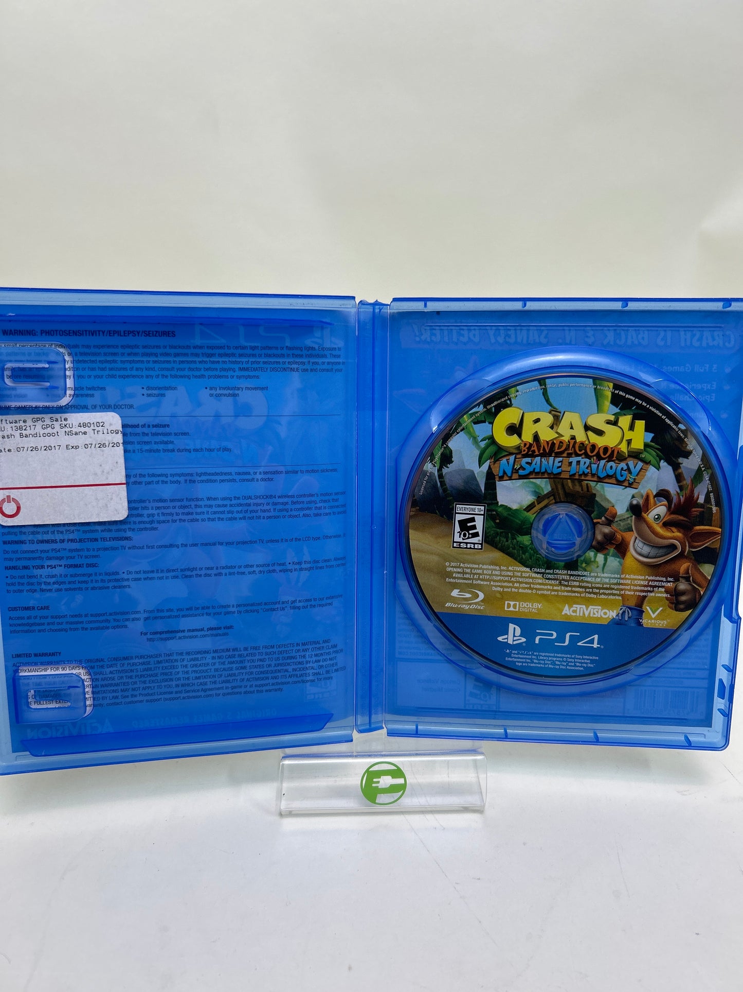 Crash Bandicoot N. Sane Trilogy (Sony PlayStation 4 PS4, 2017)
