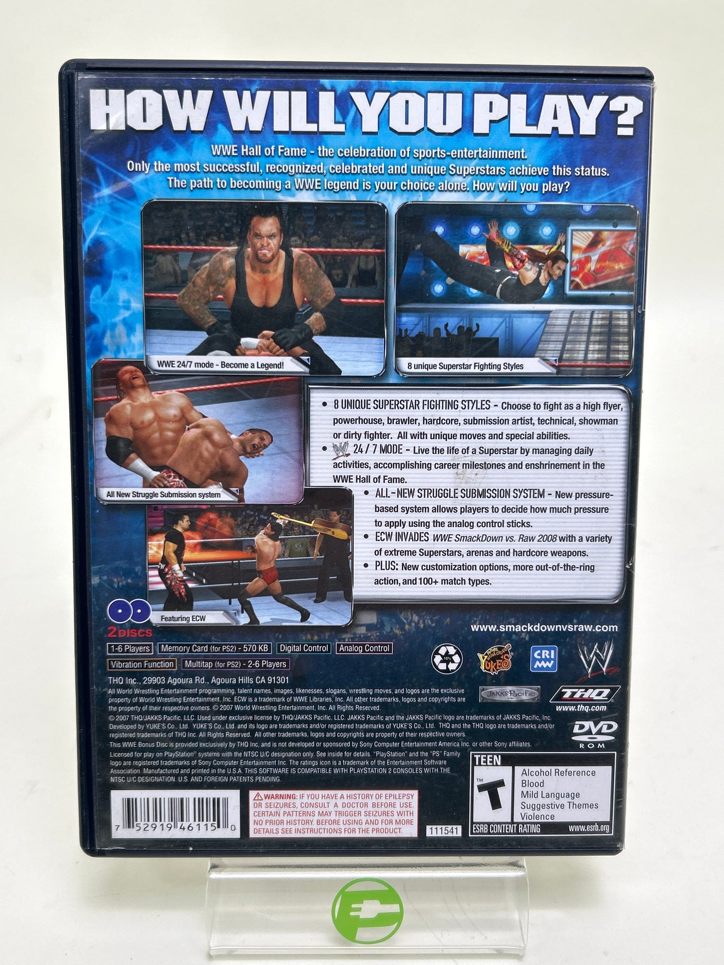 WWE Smackdown vs. Raw 2008 (Sony PlayStation 2 PS2, 2007)
