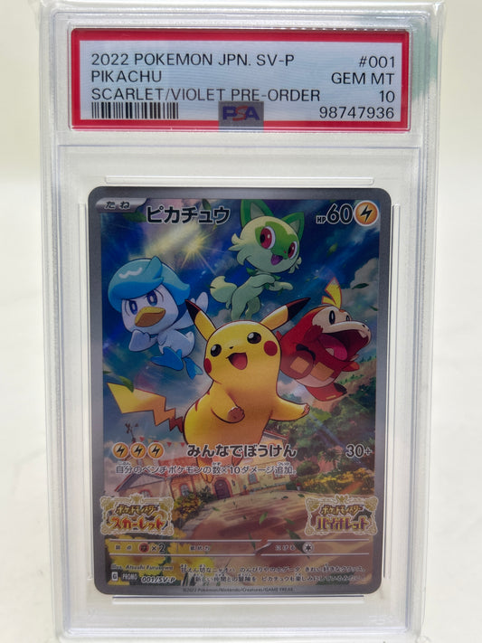 Pokémon TCG Scarlet & Violet Japanese Pre Order Pikachu 001/SV-P Japanese PSA 10