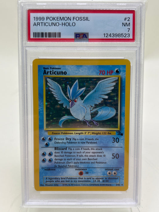 Pokémon TCG Fossil Articuno 2/62 English PSA 7 NM