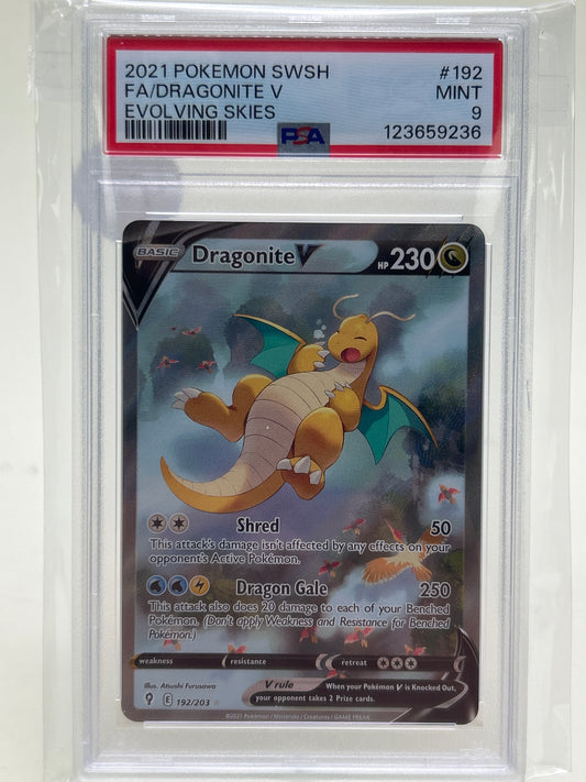 Pokémon TCG Evolving Skies Dragonite V 192 192 English PSA 9 MINT