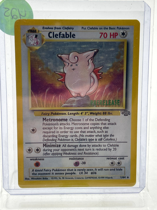 Pokémon TCG Pokemon Jungle Clefable 1/64 English Prerelease Stamp