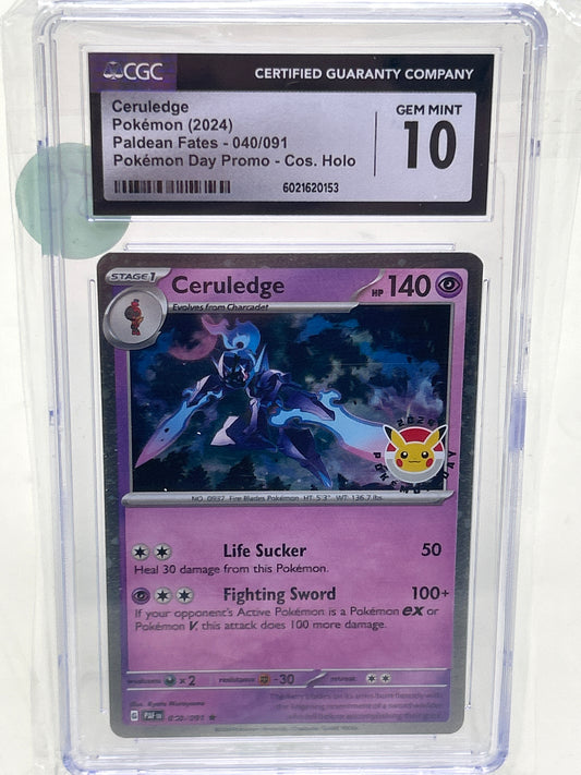 Pokémon TCG Paldean Fates Ceruledge 040/091 English CGC 10