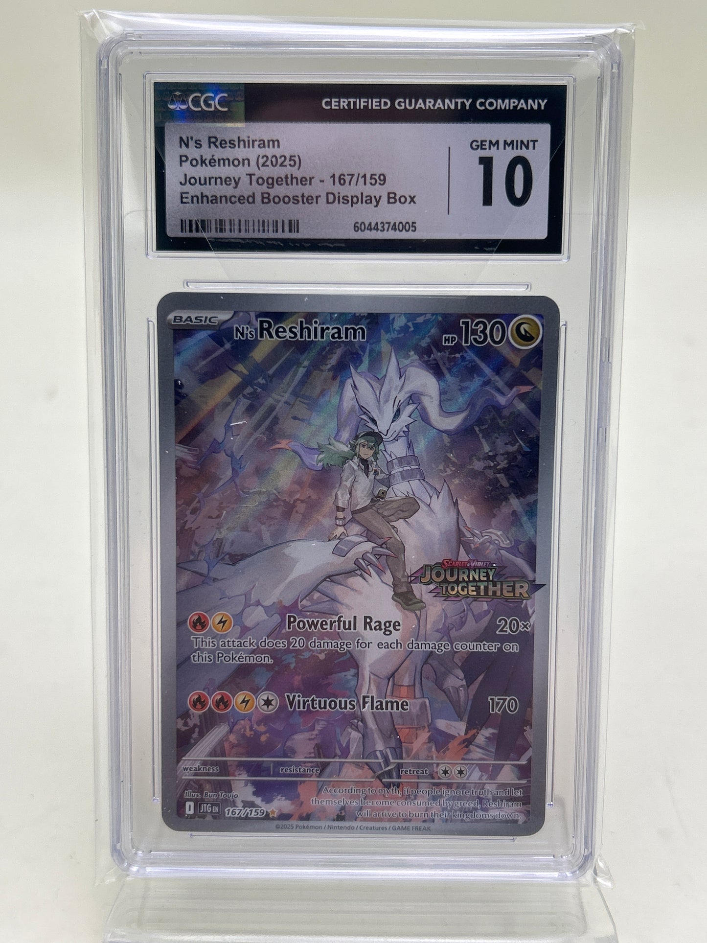 Pokémon TCG Journey Together N's Reshiram 167/159 English CGC 10