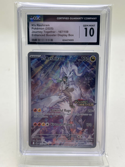 Pokémon TCG Journey Together N's Reshiram 167/159 English CGC 10