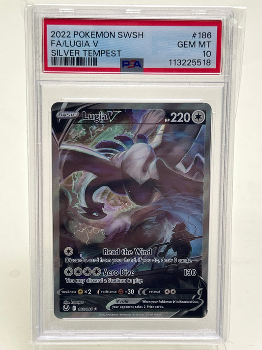 Pokémon TCG Silver Tempest Lugia V 186/195 English PSA 10 GEM MT