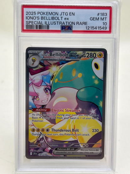 Pokémon TCG Journey Together Iono's Bellibolt EX 183 English PSA 10 GEM MT