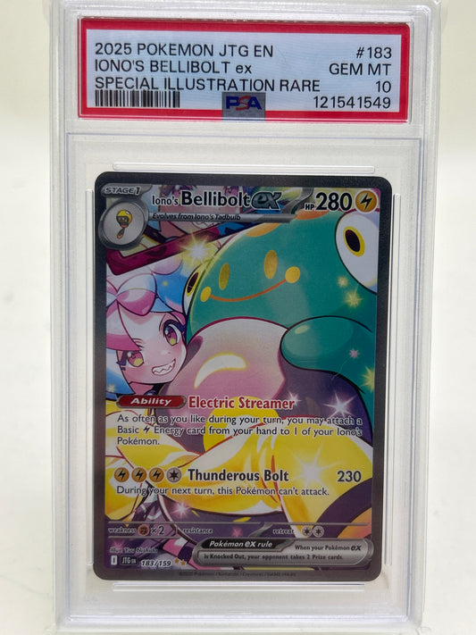 Pokémon TCG Journey Together Iono's Bellibolt EX 183 English PSA 10 GEM MT