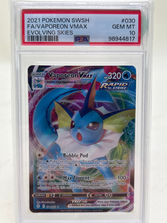 Pokémon TCG Evolving Skies Vaporeon VMax 030/203 English