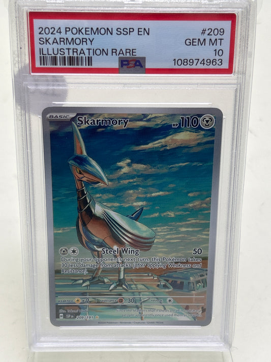 Pokémon TCG Surging Sparks Skarmory 209 PSA 10 English