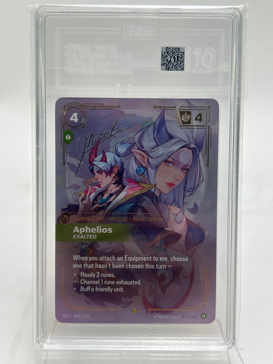 2026 RIFTBOUND SFD-SPIRITFORGED SIGNATURE OVERNUMBER APHELIOS EXALTED TAG 10