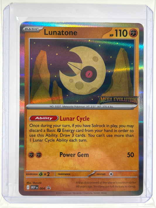 Pokémon TCG Mega Evolution Lunatone 004 Reverse Holo English Stamped